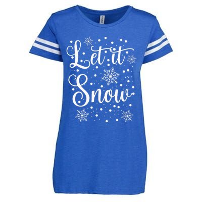 Let it Snow Funny Christmas Pajamas 2024 Enza Ladies Jersey Football T-Shirt