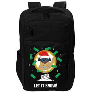 Let It Snow Santa Cocaine Adult Humor Dog Pug Cool Funny Gag Gift Impact Tech Backpack