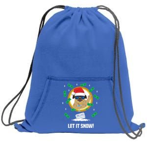 Let It Snow Santa Cocaine Adult Humor Dog Pug Cool Funny Gag Gift Sweatshirt Cinch Pack Bag