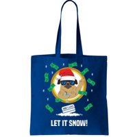 Let It Snow Santa Cocaine Adult Humor Dog Pug Cool Funny Gag Gift Tote Bag