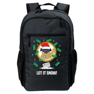 Let It Snow Santa Cocaine Adult Humor Dog Pug Cool Funny Gag Gift Daily Commute Backpack