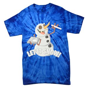 Let It Snow Cute Gift Funny Snow Cocaine Sarcastic Christmas Gift Tie-Dye T-Shirt