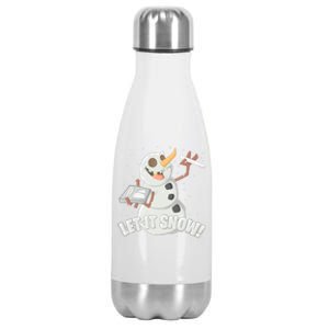 Let It Snow Cute Gift Funny Snow Cocaine Sarcastic Christmas Gift Stainless Steel Insulated Water Bottle