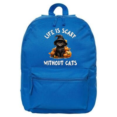 Life Is Scary Without Cats Halloween Black Cat 16 in Basic Backpack