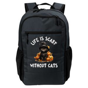 Life Is Scary Without Cats Halloween Black Cat Daily Commute Backpack