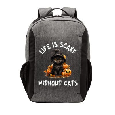 Life Is Scary Without Cats Halloween Black Cat Vector Backpack