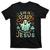 Life Is Scary Without Jesus Christian Halloween Funny T-Shirt