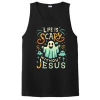 Life Is Scary Without Jesus Christian Halloween Funny PosiCharge Competitor Tank