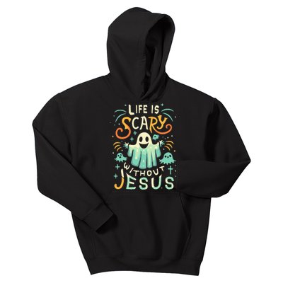 Life Is Scary Without Jesus Christian Halloween Funny Kids Hoodie