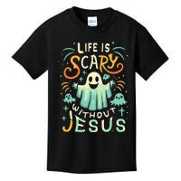 Life Is Scary Without Jesus Christian Halloween Funny Kids T-Shirt