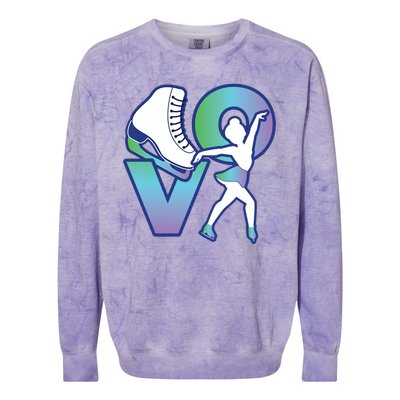 Love Ice Skating Colorblast Crewneck Sweatshirt