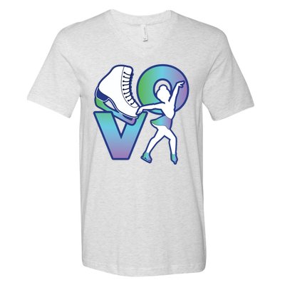 Love Ice Skating V-Neck T-Shirt