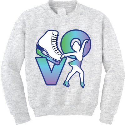 Love Ice Skating Kids Sweatshirt