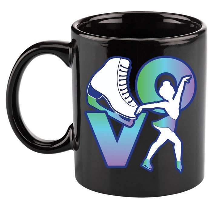 Love Ice Skating 11oz C Handle Ceramic Mug