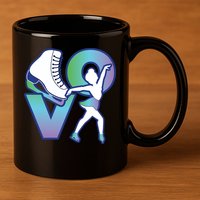Love Ice Skating 11oz C Handle Ceramic Mug