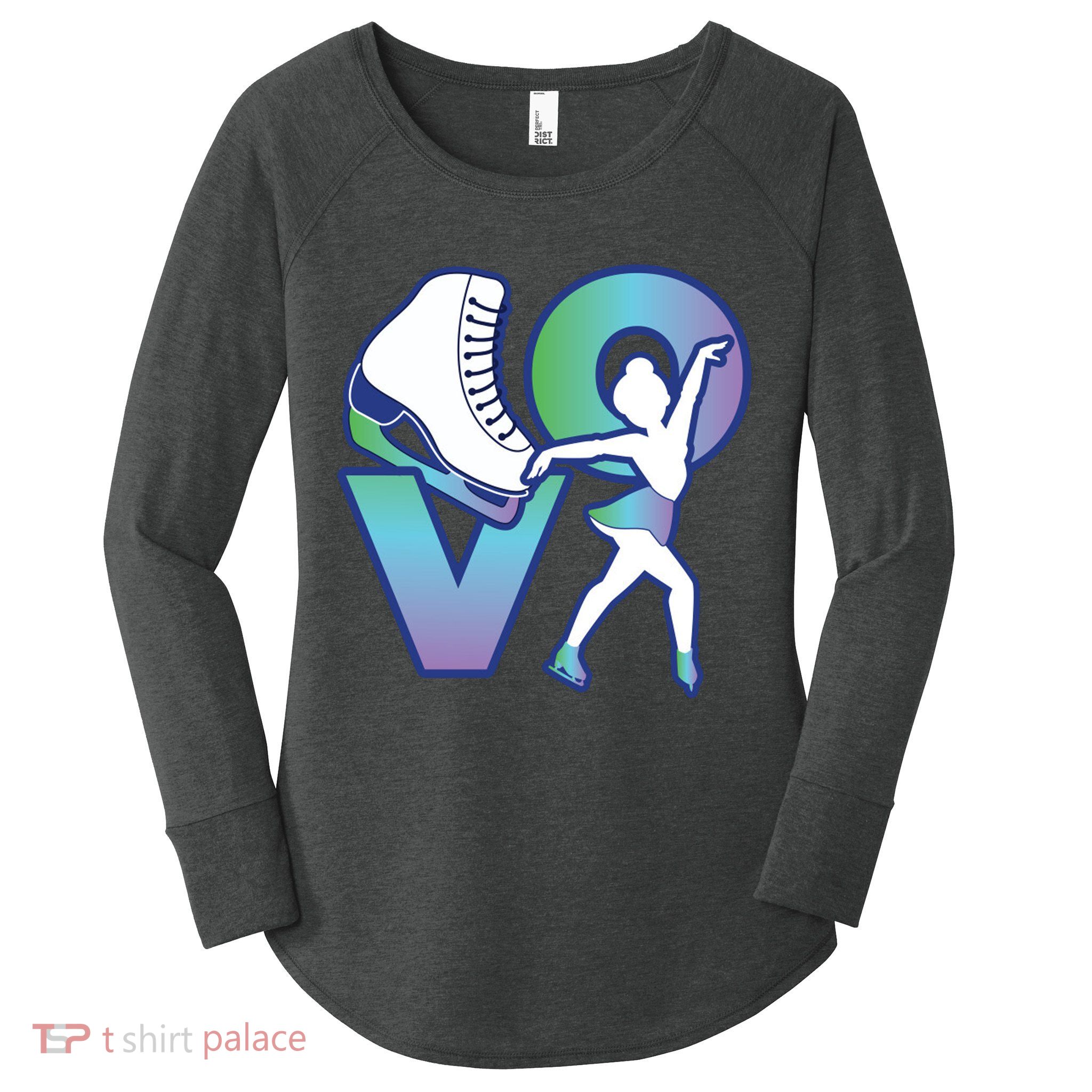 Love Ice Skating Women's Perfect Tri Tunic Long Sleeve Shirt