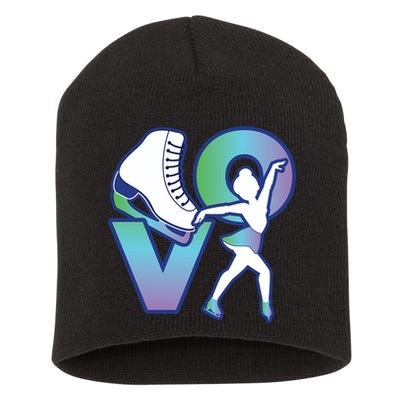 Love Ice Skating Short Acrylic Beanie