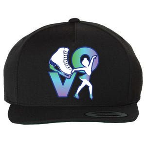 Love Ice Skating Wool Snapback Cap