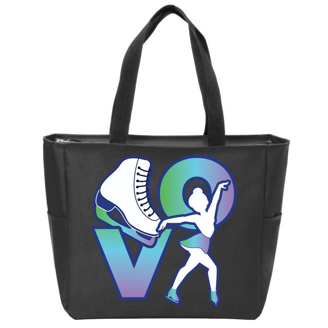 Love Ice Skating Zip Tote Bag