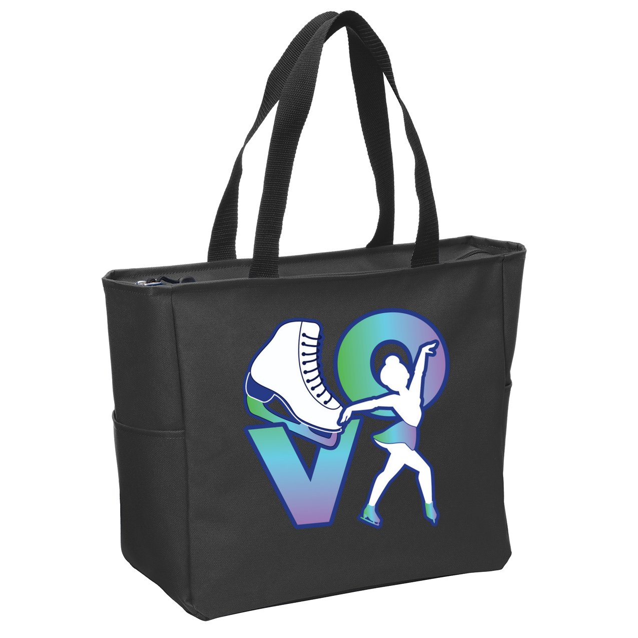 Love Ice Skating Zip Tote Bag
