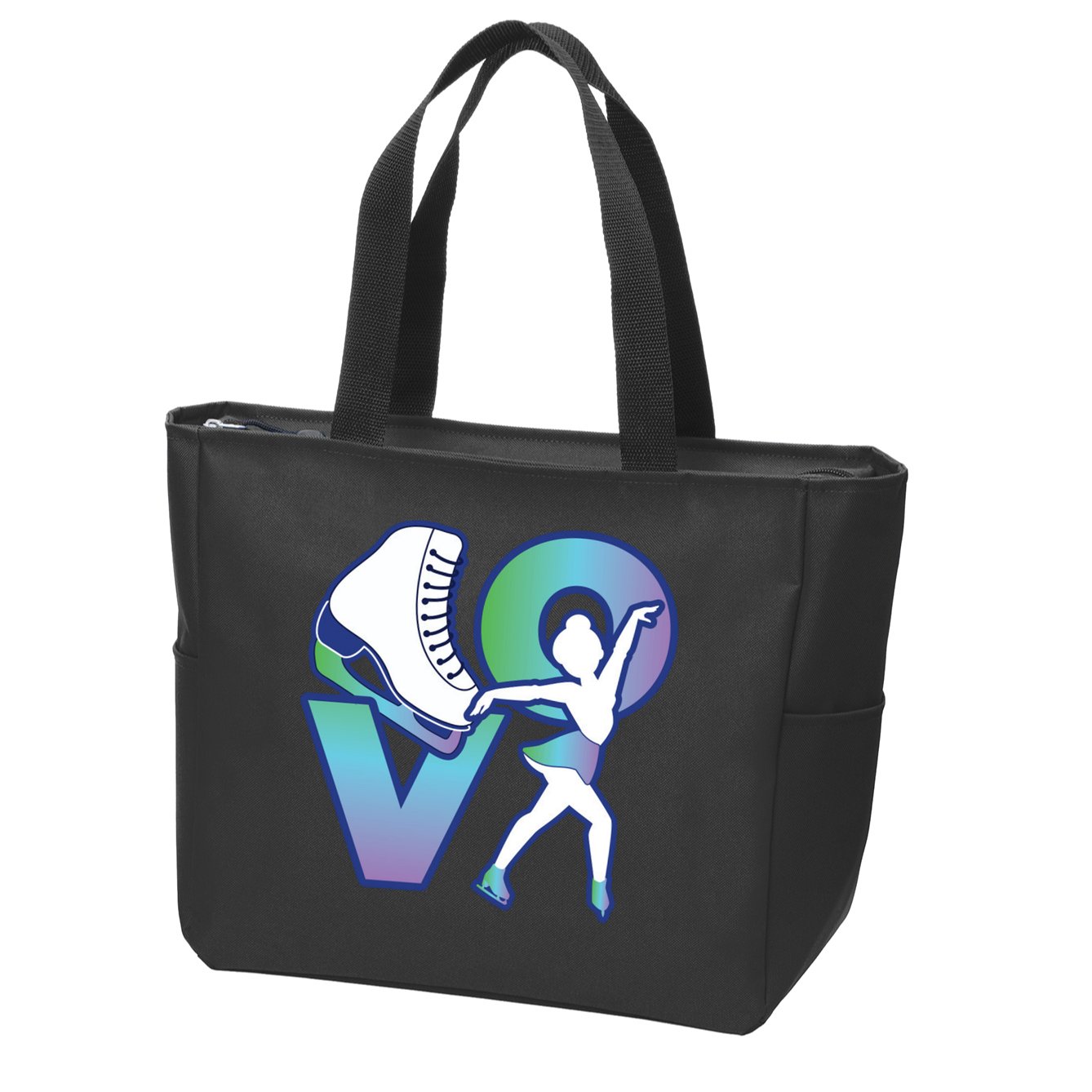 Love Ice Skating Zip Tote Bag