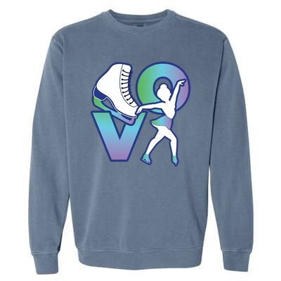 Love Ice Skating Garment-Dyed Sweatshirt