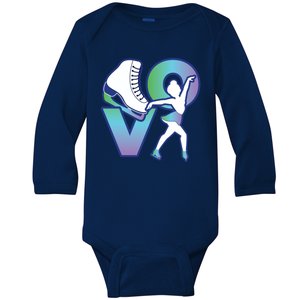 Love Ice Skating Baby Long Sleeve Bodysuit