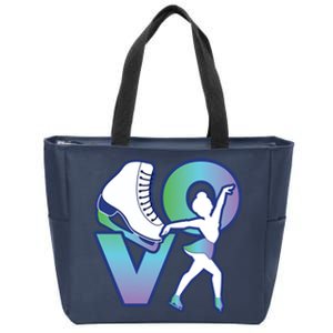 Love Ice Skating Zip Tote Bag