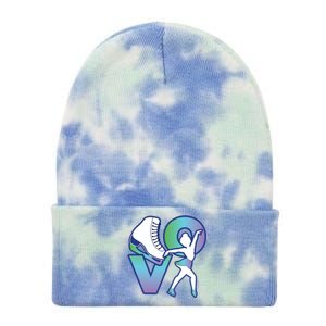 Love Ice Skating Tie Dye 12in Knit Beanie