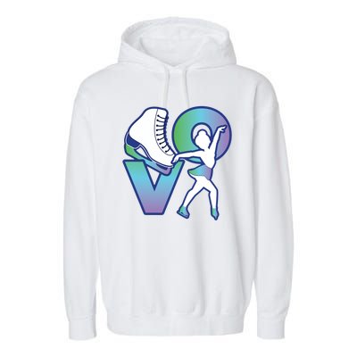 Love Ice Skating Garment-Dyed Fleece Hoodie