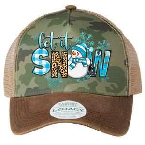 Let It Snow With Snowman Winter Vibes Cozy Season Christmas Legacy Tie Dye Trucker Hat