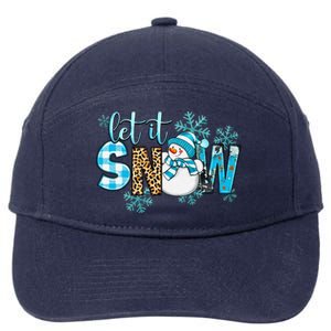 Let It Snow With Snowman Winter Vibes Cozy Season Christmas 7-Panel Snapback Hat