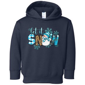 Let It Snow With Snowman Winter Vibes Cozy Season Christmas Toddler Hoodie