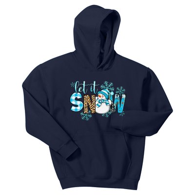 Let It Snow With Snowman Winter Vibes Cozy Season Christmas Kids Hoodie