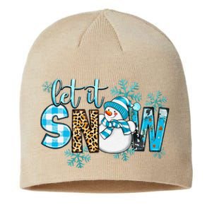 Let It Snow With Snowman Winter Vibes Cozy Season Christmas Sustainable Beanie