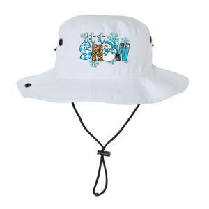 Let It Snow With Snowman Winter Vibes Cozy Season Christmas Legacy Cool Fit Booney Bucket Hat