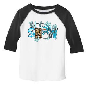 Let It Snow With Snowman Winter Vibes Cozy Season Christmas Toddler Fine Jersey T-Shirt