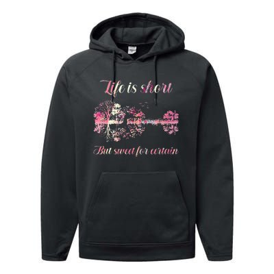 Life Is Short But Sweet For Certain Guitar Performance Fleece Hoodie