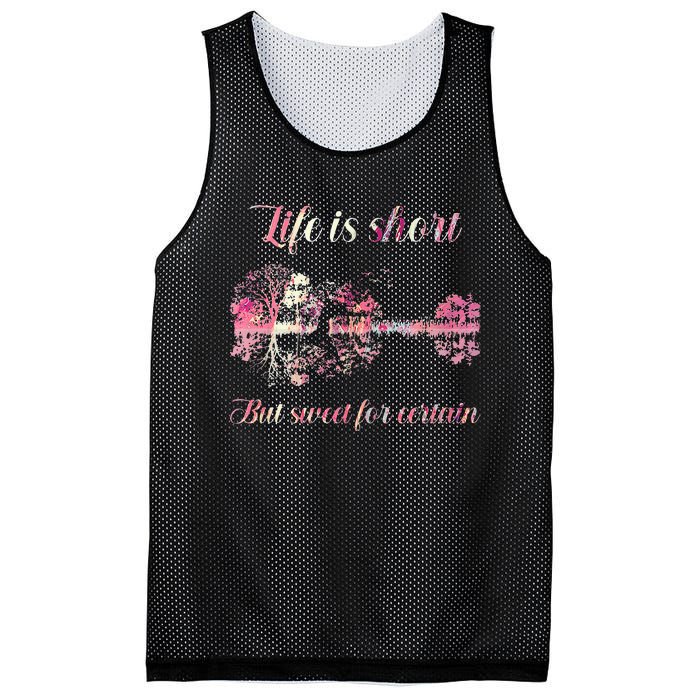 Life Is Short But Sweet For Certain Guitar Mesh Reversible Basketball Jersey Tank