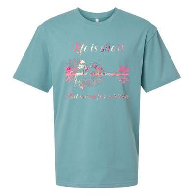 Life Is Short But Sweet For Certain Guitar Sueded Cloud Jersey T-Shirt