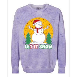 Let It Snow Tit Funny Christmas Snowman Colorblast Crewneck Sweatshirt