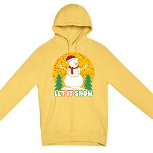 Let It Snow Tit Funny Christmas Snowman Premium Pullover Hoodie