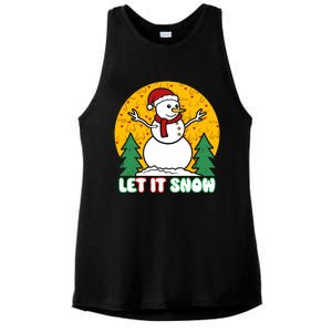 Let It Snow Tit Funny Christmas Snowman Ladies PosiCharge Tri-Blend Wicking Tank