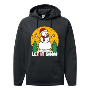 Let It Snow Tit Funny Christmas Snowman Performance Fleece Hoodie