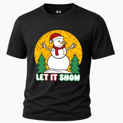Let It Snow Tit Funny Christmas Snowman Performance Shirt