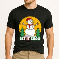 Let It Snow Tit Funny Christmas Snowman Performance Shirt