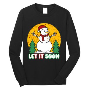 Let It Snow Tit Funny Christmas Snowman Long Sleeve Shirt