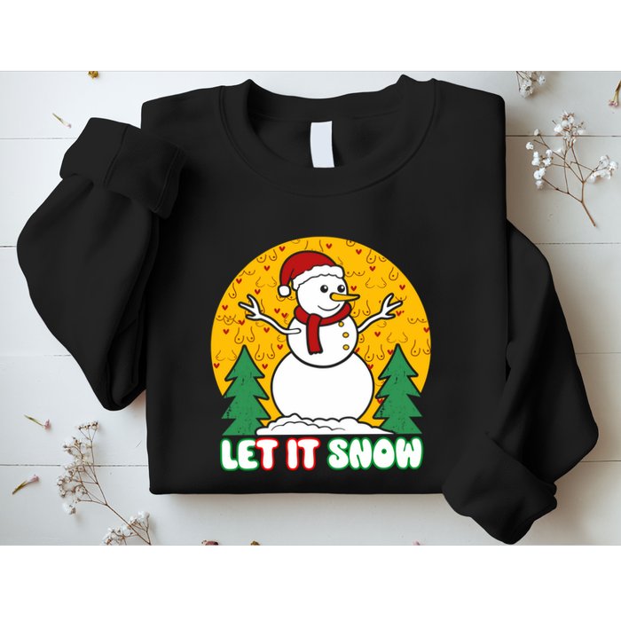 Let It Snow Tit Funny Christmas Snowman Sweatshirt
