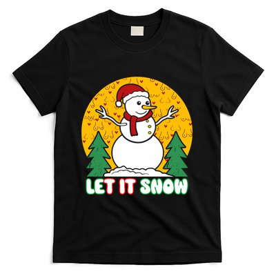 Let It Snow Tit Funny Christmas Snowman T-Shirt