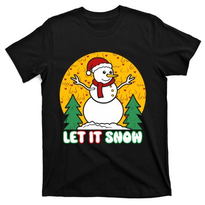 Let It Snow Tit Funny Christmas Snowman T-Shirt